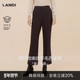 女2025冬新品 LANDI深咖色复古通勤绵羊毛微喇西装 商场同款 裤