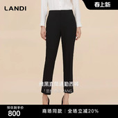 裤 显瘦直筒小脚西装 精工立裁LANDI石墨黑修身 女冬新品 商场同款