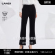裤 职场高阶感LANDI石墨黑绵羊毛微喇西装 女2026春新品 商场同款