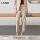 秋新品 女小个子长裤 裤 LANDI蓝地米色通勤显高显瘦高腰直筒西装