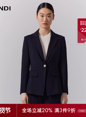 LANDI蓝地藏蓝色一粒扣收腰修身正装西服外套女通勤西装冬新品