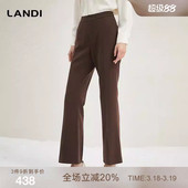 商场同款 女长裤 LANDI蓝地深咖色通勤修身 裤 秋新品 显瘦微喇西装