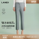 女春新品 小脚裤 冷萃通勤系列LANDI蓝地水色灰绵羊毛直筒西装