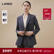 多元 秋新品 通勤 套装 裤 LANDI高知女性时尚 西服外套直筒西装 多色