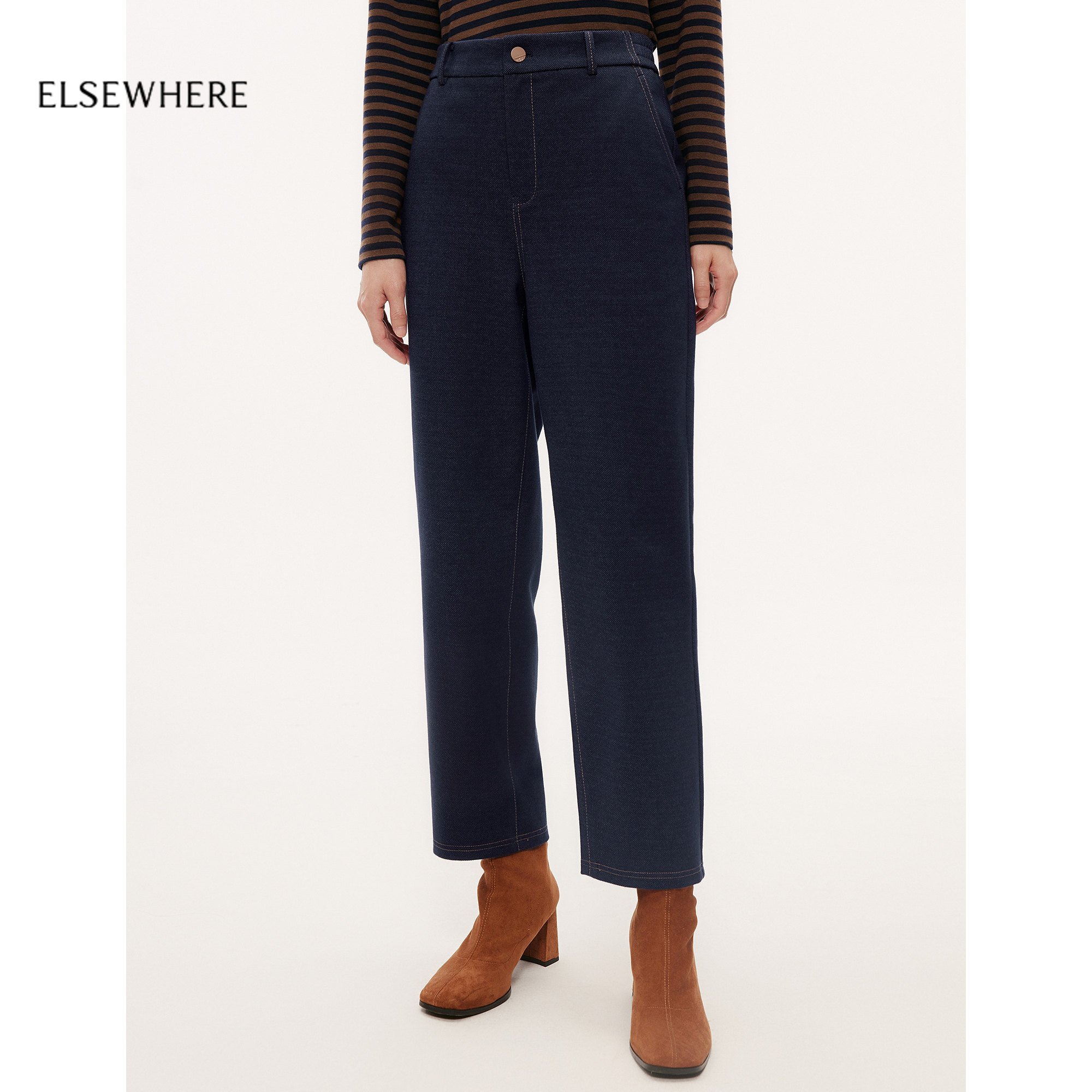 珂思仿牛仔休闲针织裤