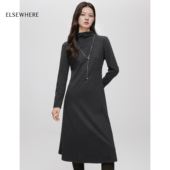 新款 半高领连衣裙2025冬季 美丽诺羊毛 ELSEWHERE珂思商场同款