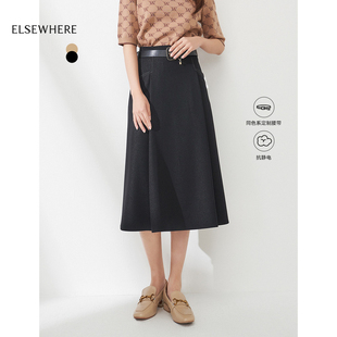 通勤OL办公半身裙子女A字裙2025春新款 ELSEWHERE珂思 商场同款