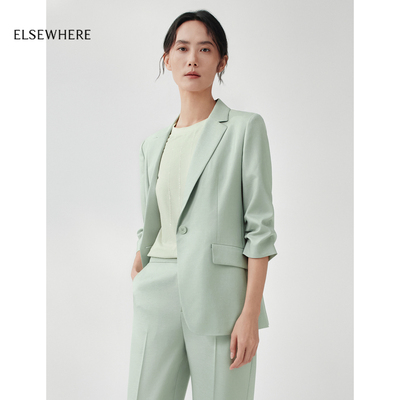 ELSEWHERE珂思商场同款单粒扣休闲质感西装外套女2026夏季新款