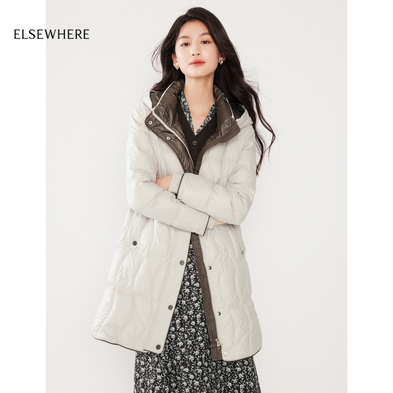 长款连帽羽绒服ELSEWHERE珂思