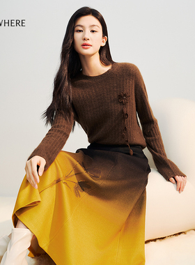 【山羊绒】ELSEWHERE珂思商场同款百搭羊绒衫冬季新款毛衣女