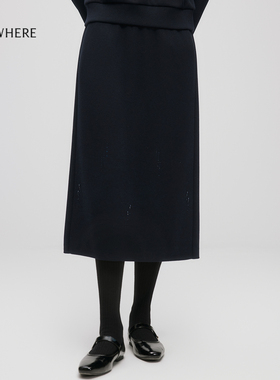 ELSEWHERE珂思【商场同款】松弛休闲直筒半身裙子2025冬季新款