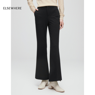新款 ELSEWHERE珂思 子女2025冬季 气质微喇休闲阔腿裤 商场同款