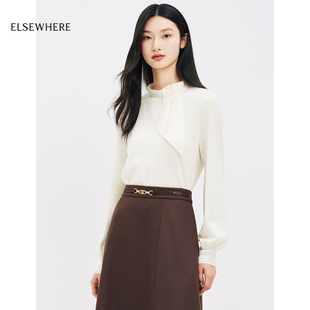 针织衫 ELSEWHERE珂思商场同款 女上衣秋新款 桑蚕丝羊毛