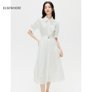 雛菊蕾絲拼接連衣裙夏新款 ELSEWHERE珂思商場(chǎng)同款 新疆長(zhǎng)絨棉