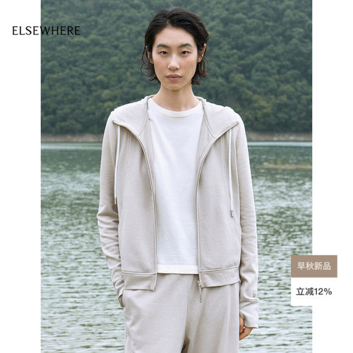 珂思运动风连帽领卫衣女