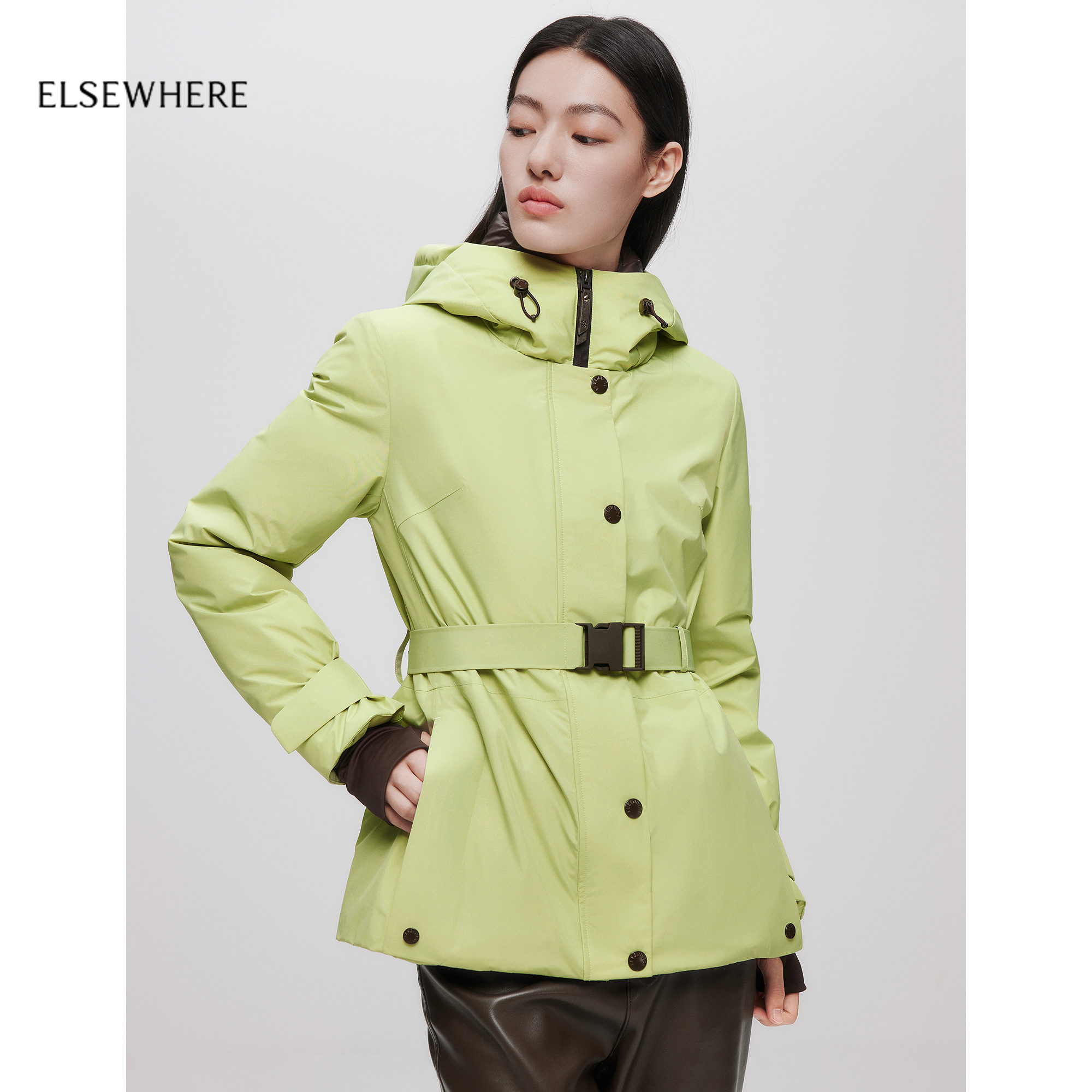 珂思冲锋衣连帽羽绒服