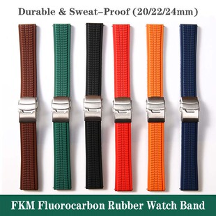 FKM Fluorocarbon Watch Strap/Band - 20/22/24mm Quick-Release
