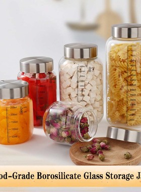 Borosilicate Glass Storage Jars,Airtight Pantry Containers‌