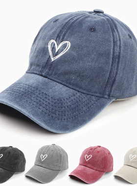 Cotton Distressed Baseball Cap, Vintage Curved Brim Sun Cap
