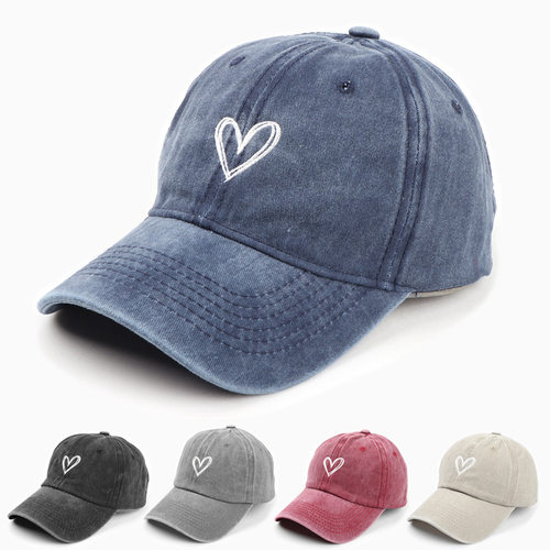 Cotton Distressed Baseball Cap, Vintage Curved Brim Sun Cap