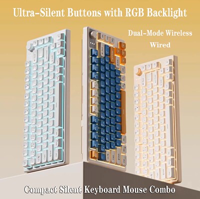 Compact Silent Wired & Wireless Keyboard Mouse Combo 键盘