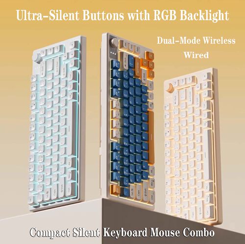 Compact Silent Wired & Wireless Keyboard Mouse Combo 键盘