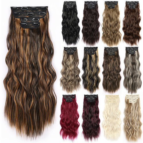 Women's Body Wave Clip In Hair Extensions Fluffy Hair Pieces