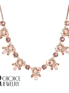 URCHOICE花朵水晶轻奢锁骨链