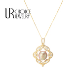 925银锆石天然爱迪生珍珠糖纸褶皱典雅项链 QUEEN CHOICE