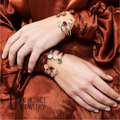 LES幸运宝石多彩开口手镯ins小众设计女欧美简约个性 新款 流行礼物