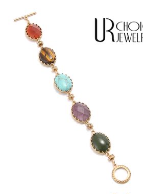 URCHOICE复古彩色宝石女手链