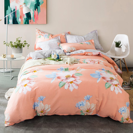 七好啄木鸟纯棉四件套全棉床品套件1.8m床上用品被套床单1.5米