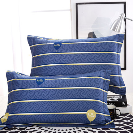 七好啄木鸟【一对装】全棉斜纹枕套枕芯套 纯棉枕头套 48*74枕套