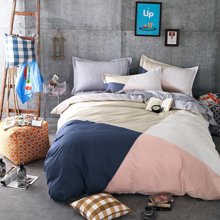 七好啄木鸟纯棉四件套全棉卡通北欧风1.8m床单被套简约床上用品