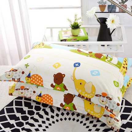 七好啄木鸟【一对装】全棉斜纹枕套枕芯套 纯棉枕头套 48*74枕套