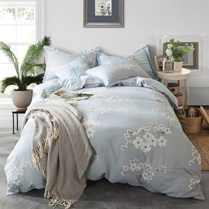 七好啄木鸟纯棉四件套全棉床品套件1.8m床上用品被套床单1.5米