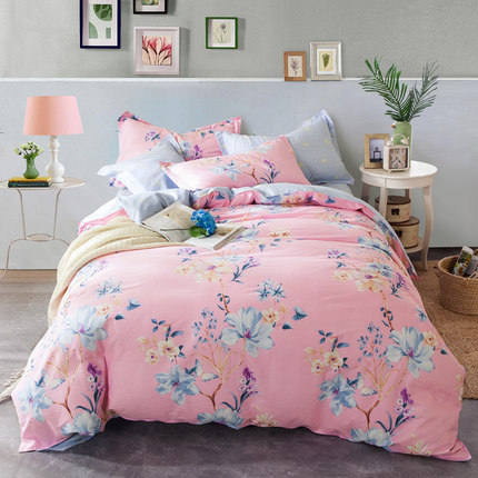 七好啄木鸟纯棉四件套全棉床品套件1.8m床上用品被套床单1.5米