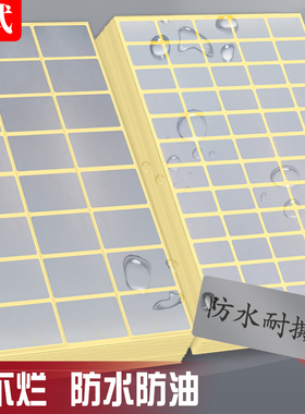 标签贴纸手写防水防油撕不烂家用厨房冰箱调料收纳化妆品日期分类号码便签定制名字可写字自粘亚银灰色不干胶