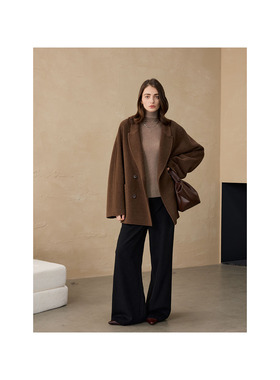 【小敏阿姨】小花扣连帽大衣外套YT25166