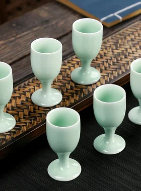 陶瓷酒杯酒盅白酒杯烈酒杯高脚杯