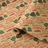 High-end Christmas gift wrapping paper, large-sized children's Christmas and Christmas Eve apple candy gift box packaging material, retro colored paper, paper packing paper, kraft paper, large sheet thumbnail 7