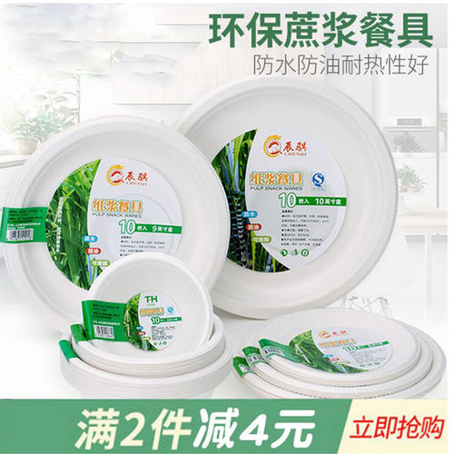 一次性装菜环保绘画圣诞纸盘子