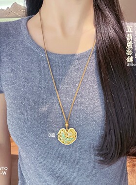 足银999.9珐琅蝴蝶五葫芦吊坠