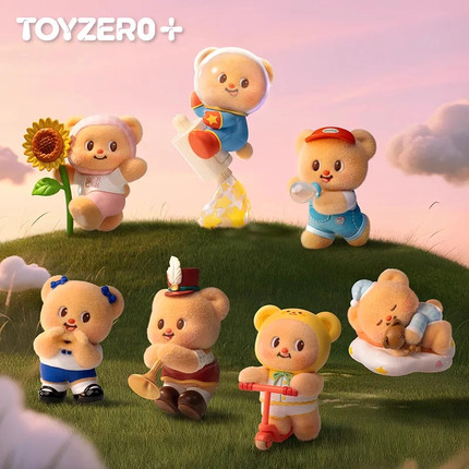 正品TOYZEROPLUS黄油小熊小小心愿系列盲盒植绒公仔桌面装饰摆件