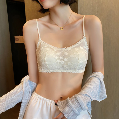 纯欲蕾丝抹胸内衣女春夏薄款透气舒适无钢圈性感细肩带美背文胸罩