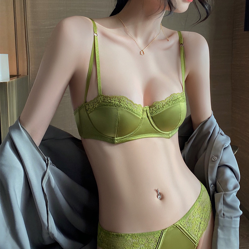胸罩女夏季薄款法式性感蕾丝半杯文胸收副乳防下垂大胸显小胸内衣