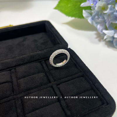 AUTHOR 「心动甜甜圈」百搭钻戒 爆闪满钻排钻纯银不掉色食指戒