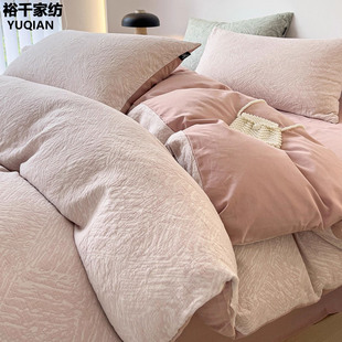A类母婴级简约纯棉四件套冬季加厚100全棉床品2025新款床笠款床单