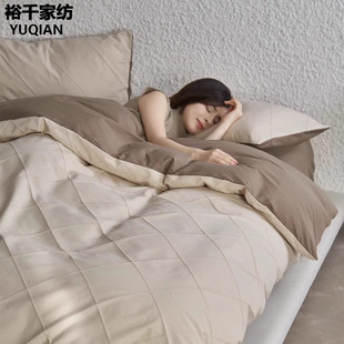 主卧室床品简约床单床笠款 轻奢高级感纯棉四件套100全棉2025新款