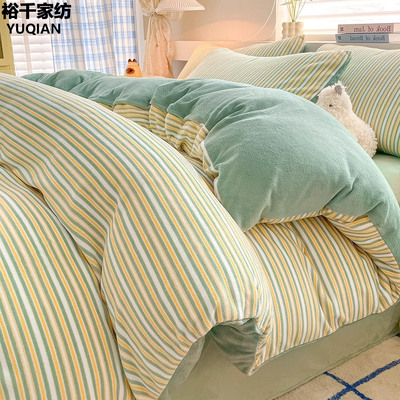 轻奢高级感牛奶绒四件套冬季加厚保暖2025年新款珊瑚绒主卧室床品